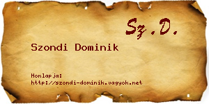 Szondi Dominik névjegykártya